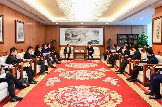 舒印彪鄧建玲會見中國能建董事長汪建平、總經(jīng)理丁焰章