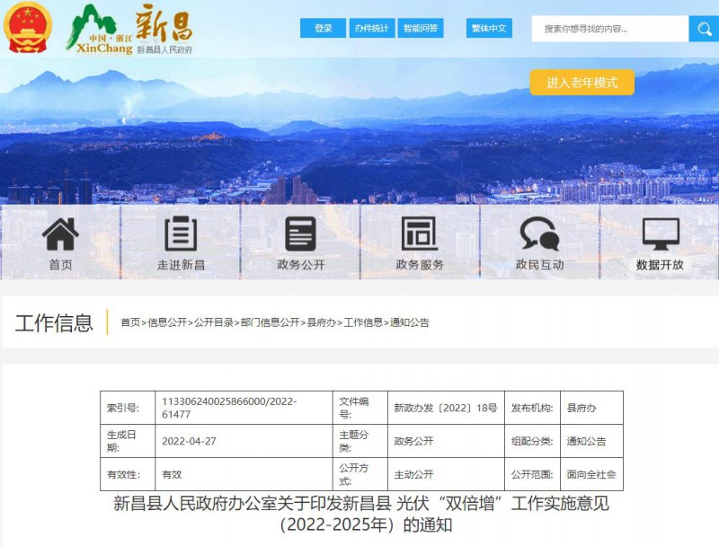 浙江新昌：大力推進(jìn)工商業(yè)建筑屋頂光伏，全縣現(xiàn)有黨政機(jī)關(guān)、事業(yè)單位等公共建筑屋頂實(shí)現(xiàn)100%安裝