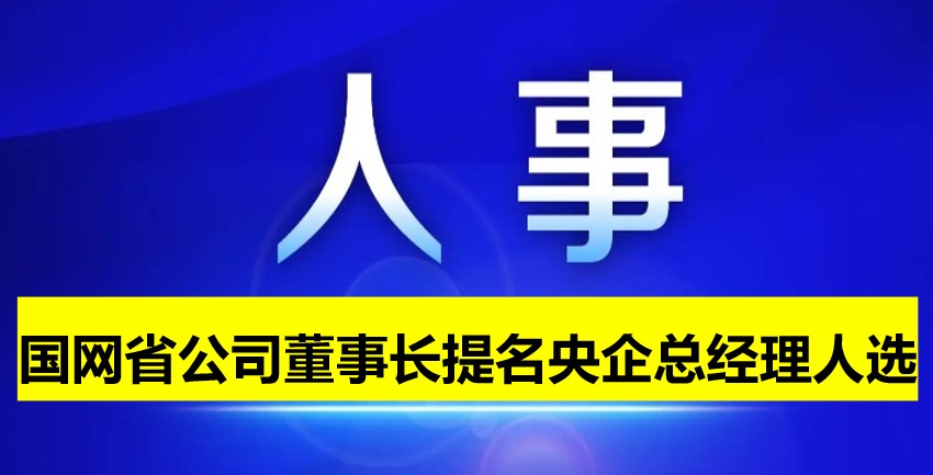 國(guó)網(wǎng)省公司董事長(zhǎng)提名為央企總經(jīng)理人選！